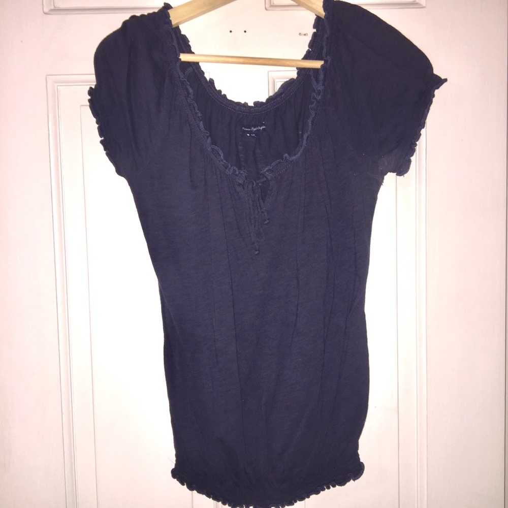 Navy Blue American Eagle Top